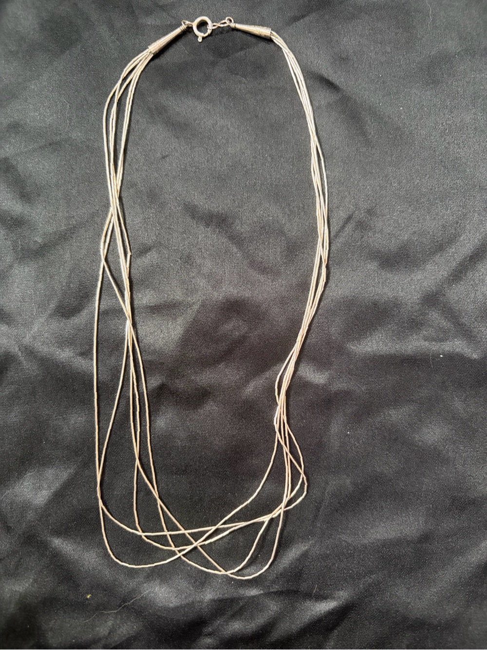 Navajo Liquid Silver multi Strand Necklace 925 sterling silver